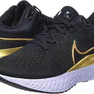 Nike Women’s React Infinity Run Flyknit 2 Black Metallic Gold CT2423-009 Size 6